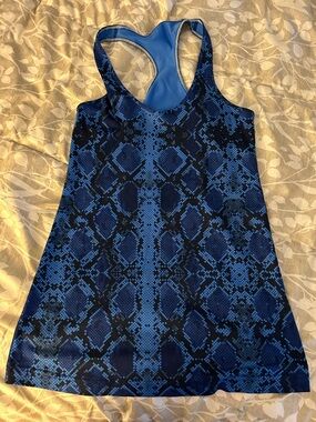 lululemon athletica Blue and Black Snake-Print Racerback Tank